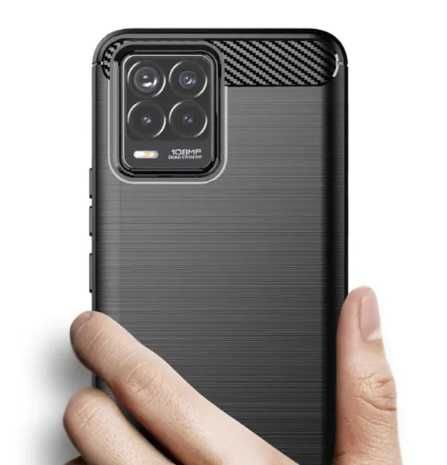 Противоударный чехол бампер для Realme 8 8 Pro карбон Реалме 8 8 Про