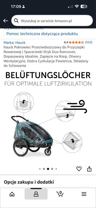 Pokrowiec ochronny na przyczepkę rowerową dla dziecka