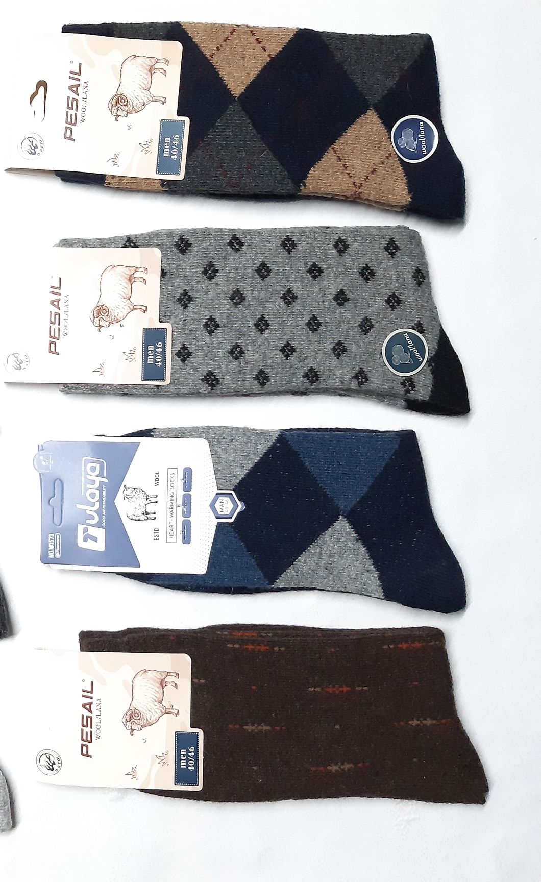 8 pares de meias em lã para homem