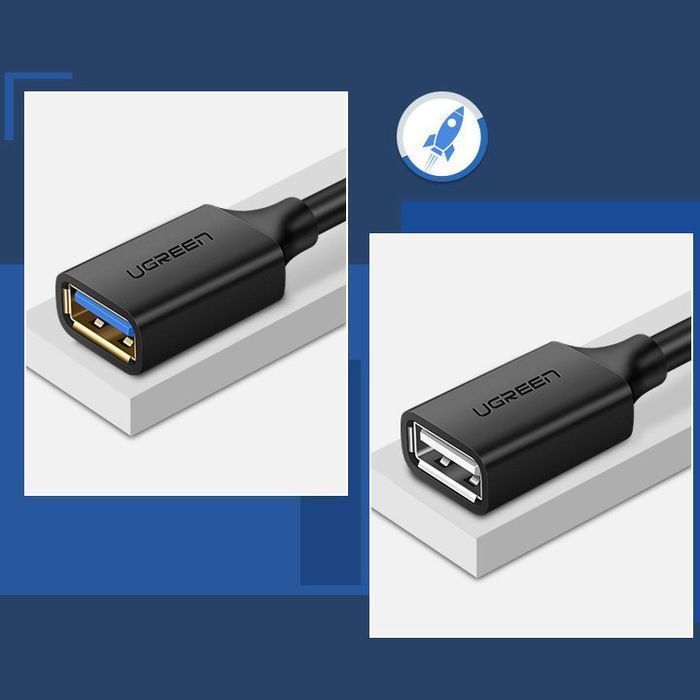 Przedłużacz USB 3.0 Żeński na Męski Ugreen - 1M, Czarny