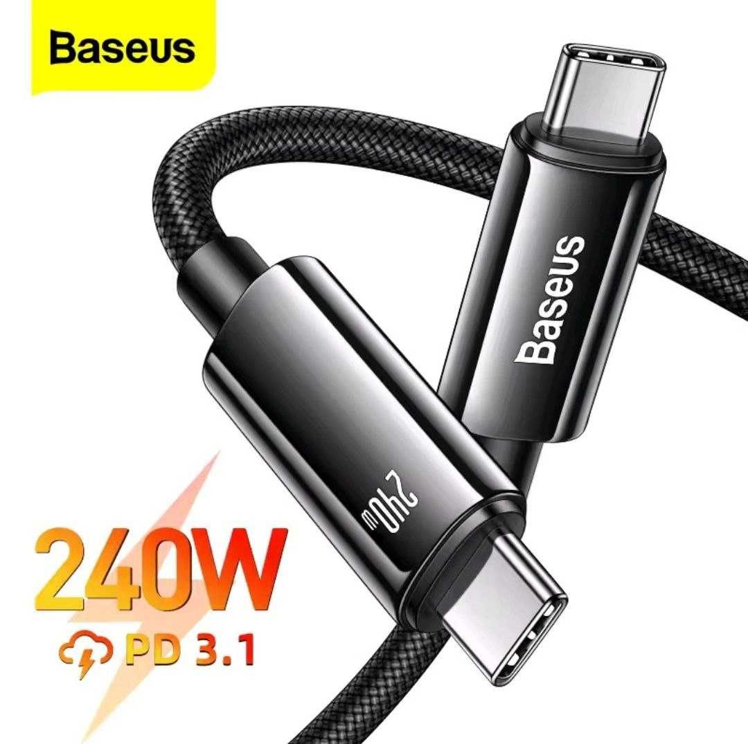 Кабель 240W Baseus Tungsten Gold Fast Charging Data USB-C to USB-C