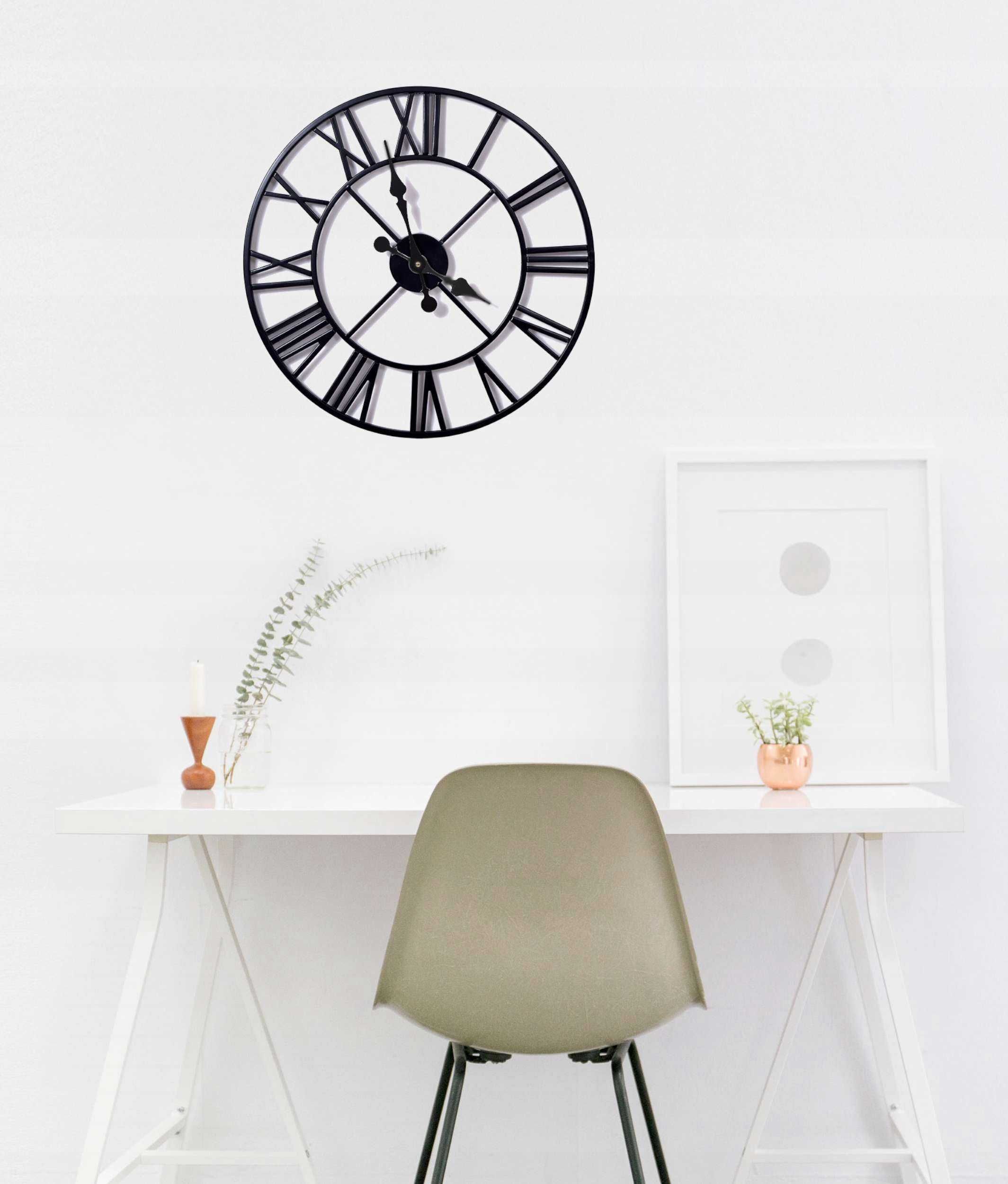 Nowy zegar vintage duży metalowy zegar ścienny 50 cm