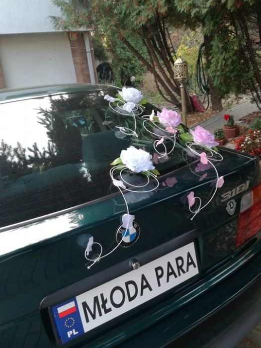 POLA XL~ dekoracja auta ~ ślub, stroik, ozdoba róże, auto