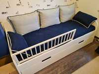 Łóżko z pojemnikiem i materacem 90x200 białe
