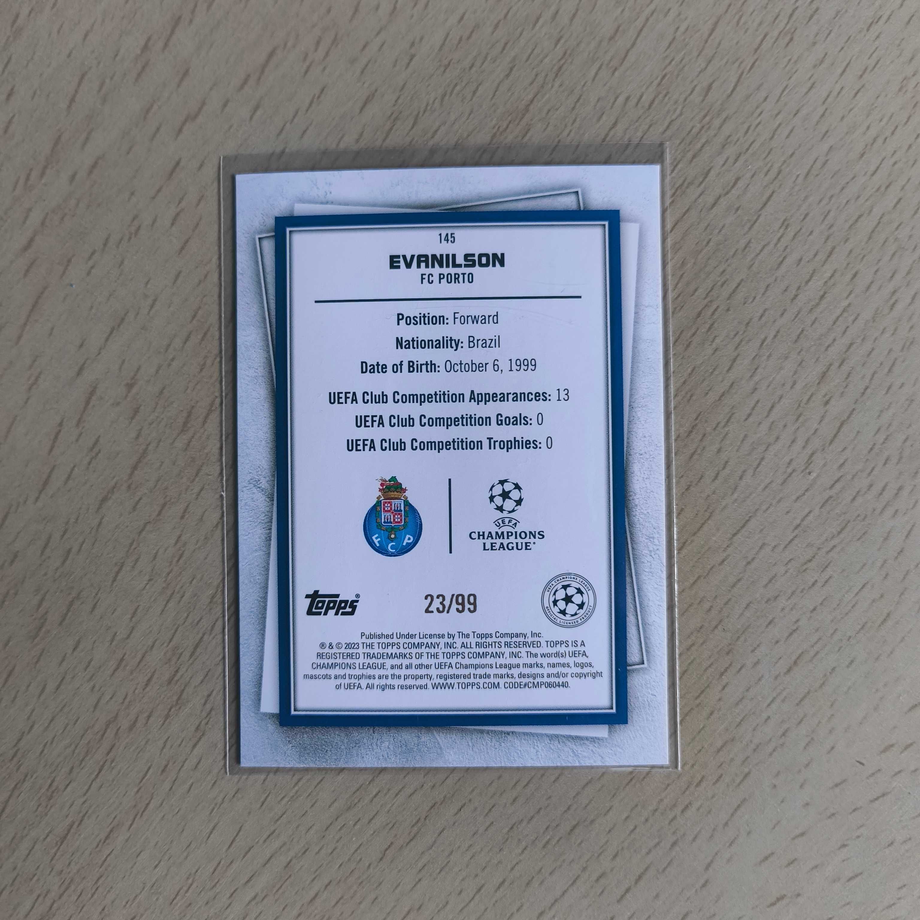Carta Evanilson Topps Superstars /99