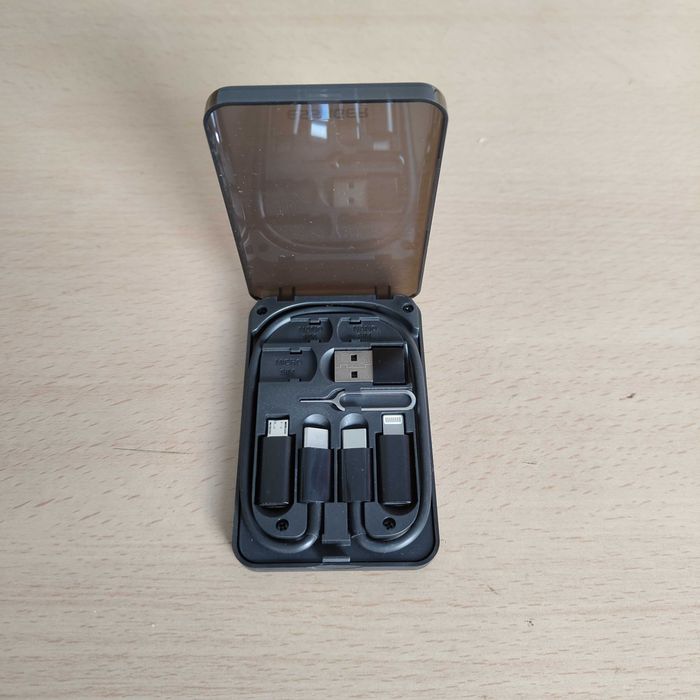 Caixa Suporte Carregamento Adaptadores Tipo C, Micro Usb, Lightning