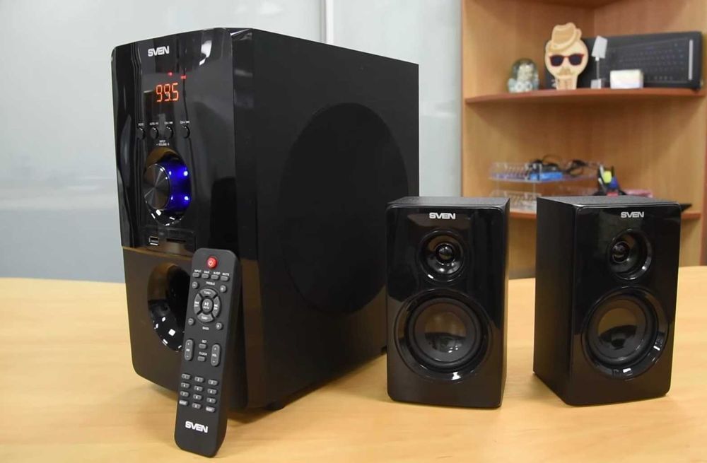 Акустика для дома Sven 2.1 Пульт ДУ Радио Флеш карта Супер акустика