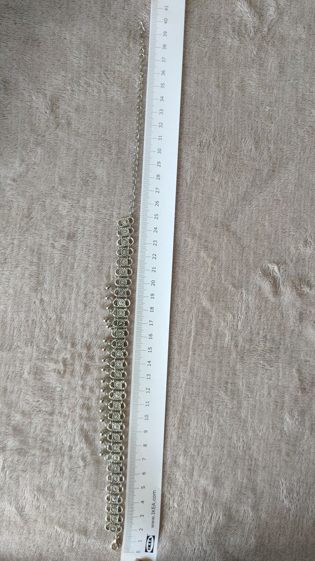 Naszyjnik choker metalowy srebrny boho piękny elegancki z kuleczkami