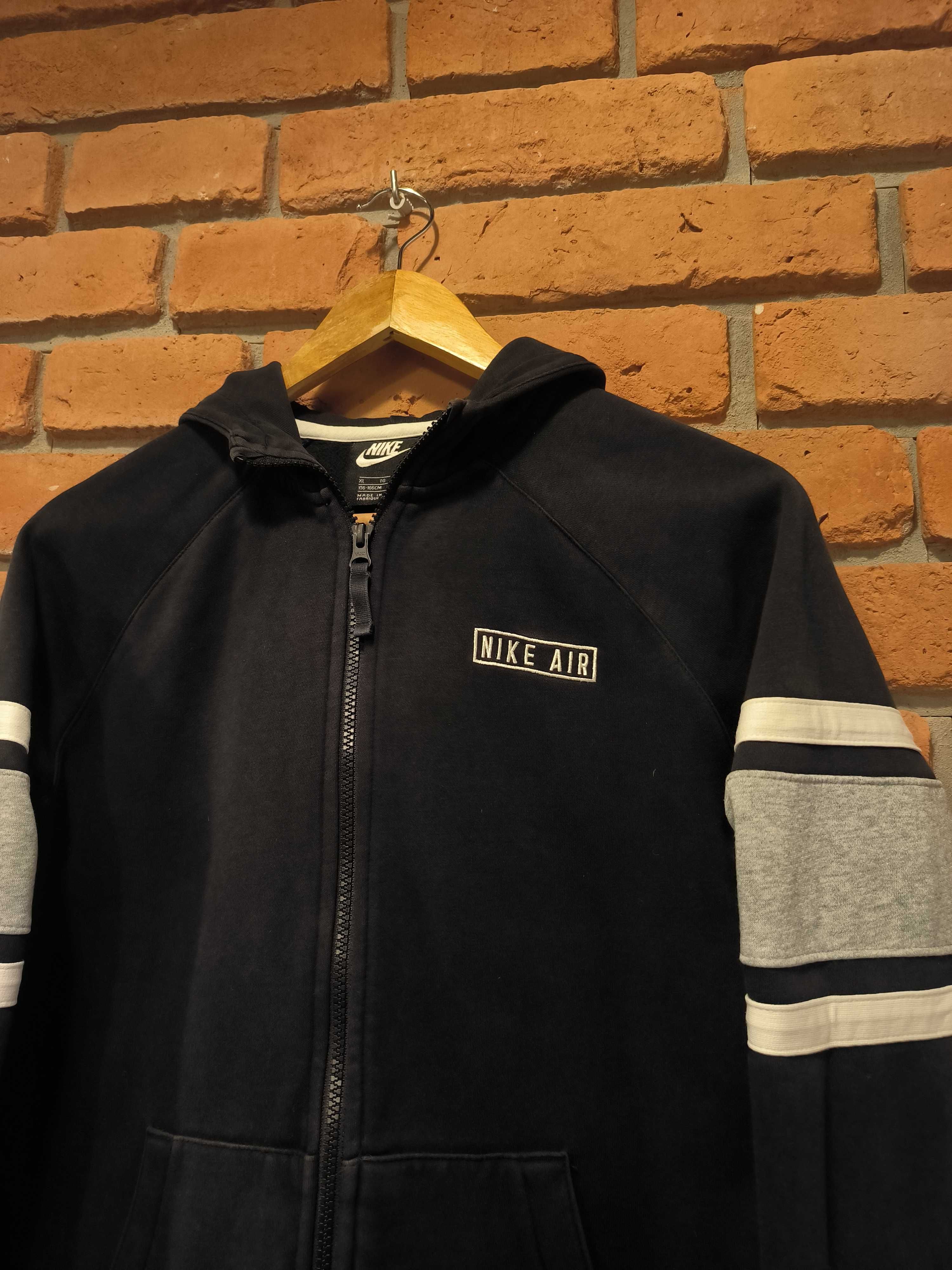 Bluza Rozpinana z Kapturem Nike Air Małe Logo Czarna Zip Hoodie