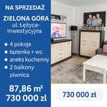 Na sprzedaż mieszkanie 4 pok 87,86m– Zielona Góra