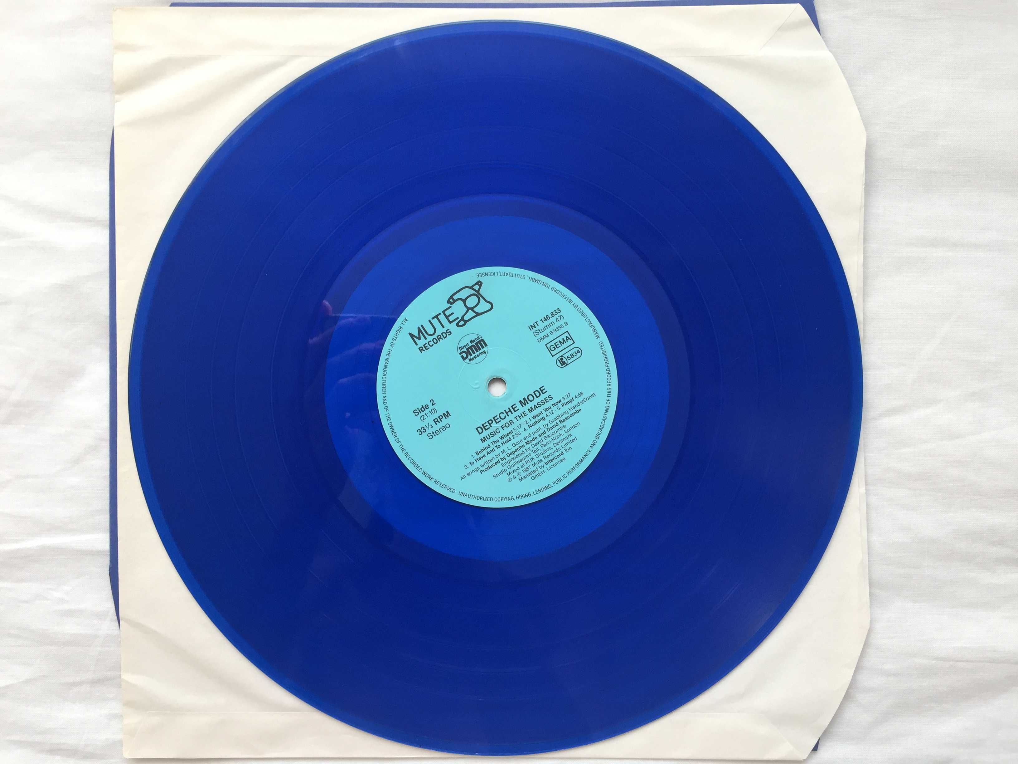 DEPECHE MODE Music For The Masses 1 Press BLUE Vinyl 1987 Germany