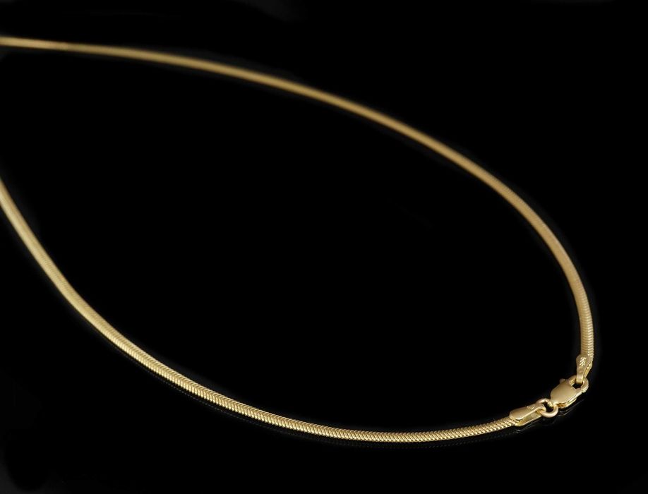 Złoto 585 - Złoty łańcuszek płaska żmijka 45 cm