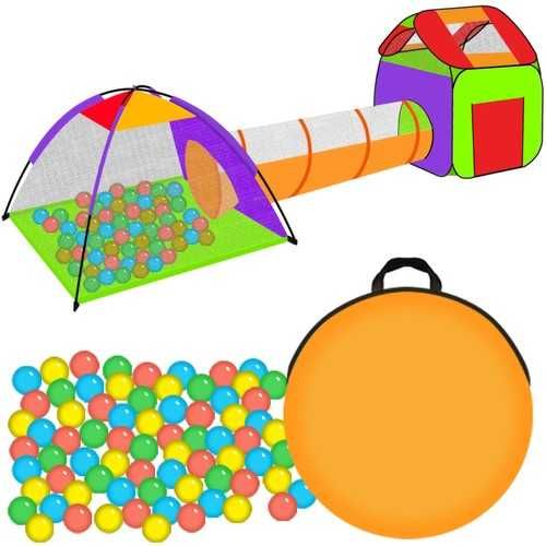 Дитячий намет + тунель + 200 м'ячів, дитяча палатка