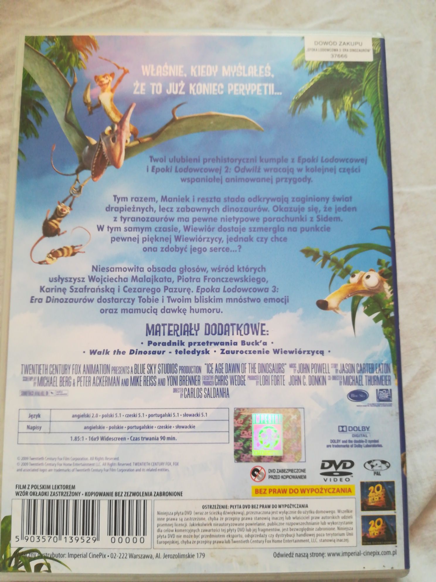 Epoka lodowcowa 3, DVD.