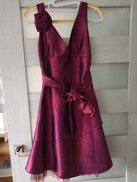 Wiśniowa sukienka - wesele, studniówka, sylwester.