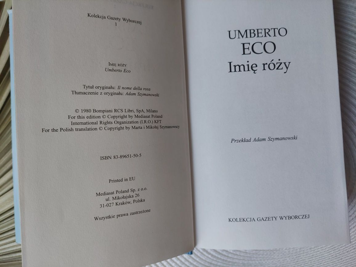 Książka Umberto Eco Imię róży