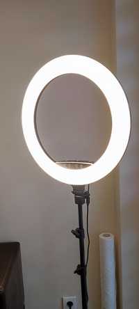 Lampa pierścieniowa 45 cm LED statyw
