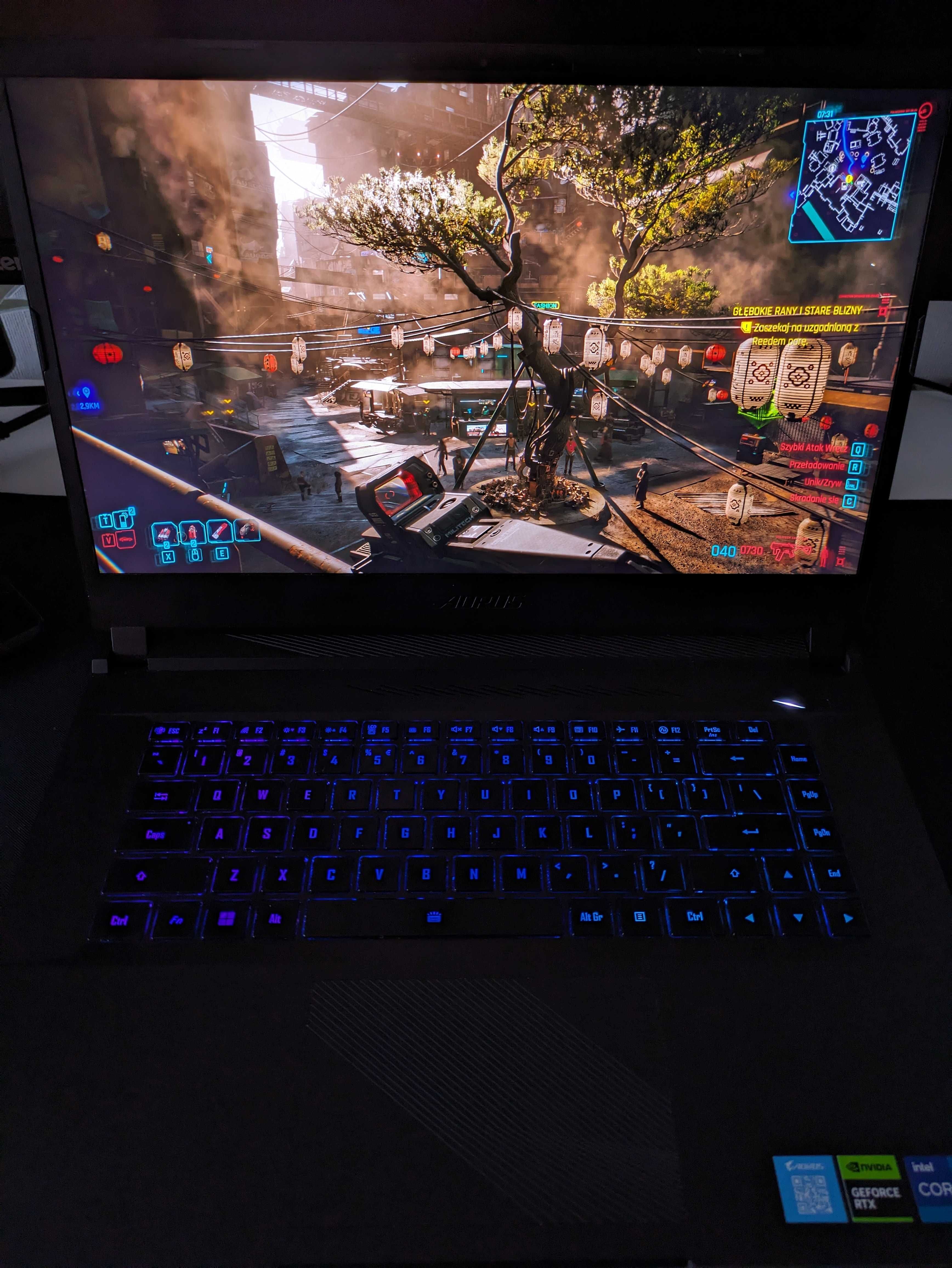 Świetny Laptop gamingowy AORUS 15 BSF RTX4070, 165Hz GWARANCJA