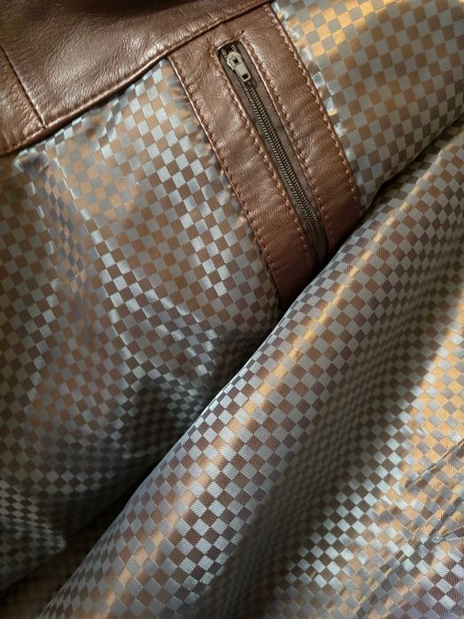 Męska kurtka ze skóry 56 Bordo Carlo Sarti