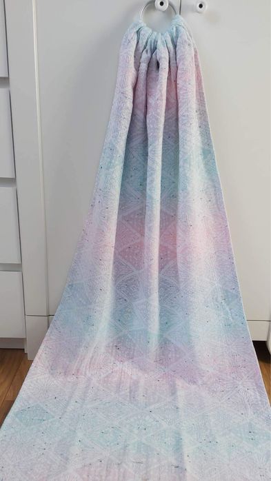 Chusta merino loombera slings rozowa tecza biala fiolet nosidlo