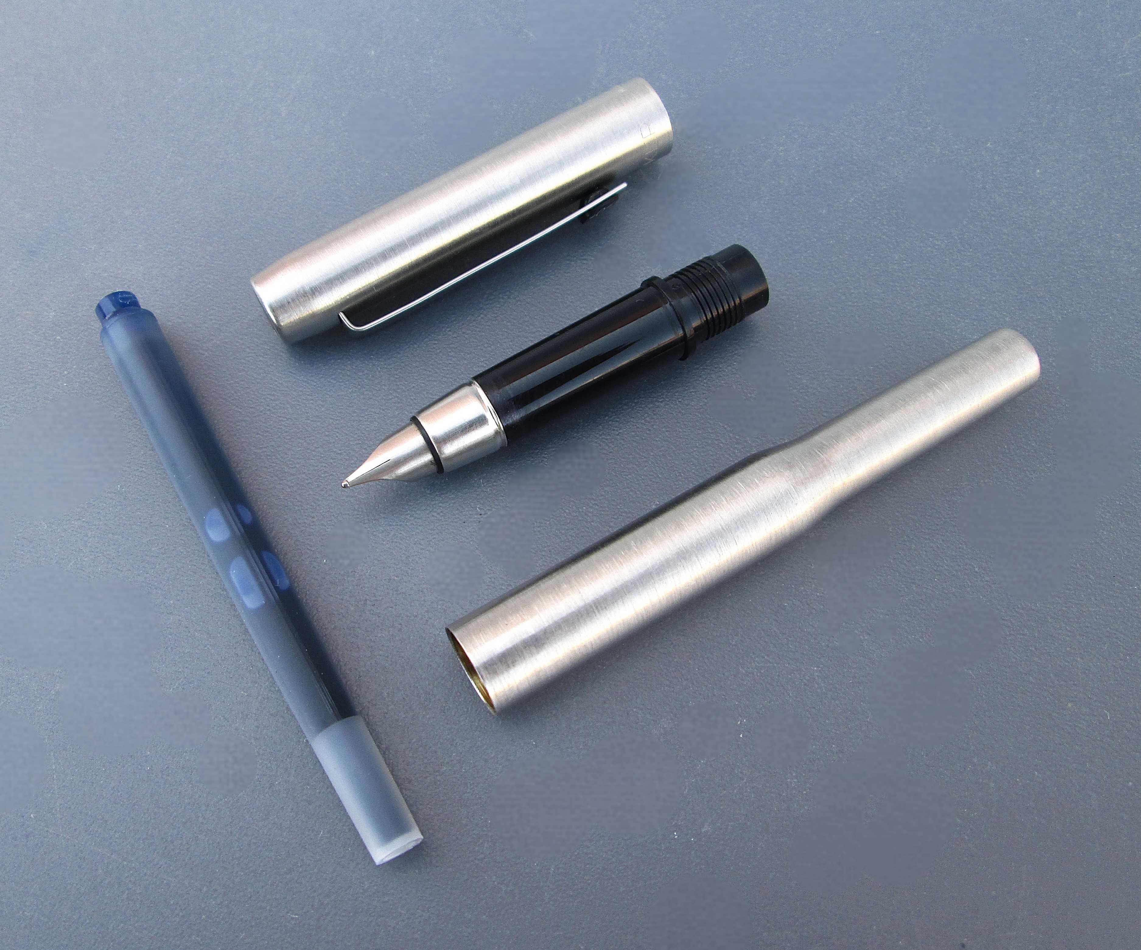 1970's Caneta Tinteiro PARKER 25 em AÇO INOX - Made in England