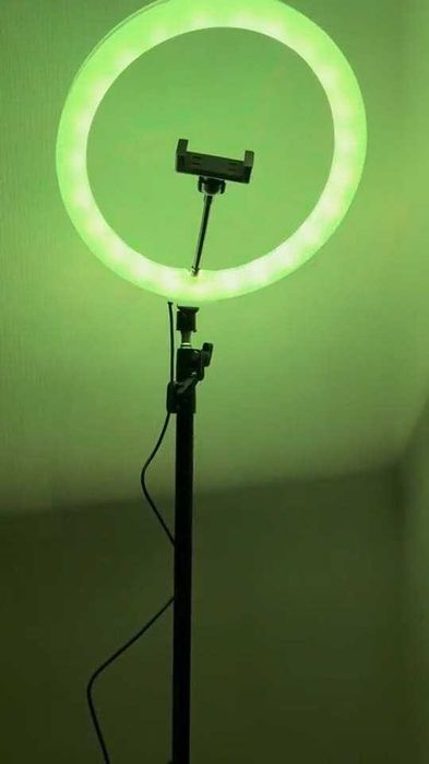 Лампа RGB 36см кільцева БУ LED тримач штатив телефону