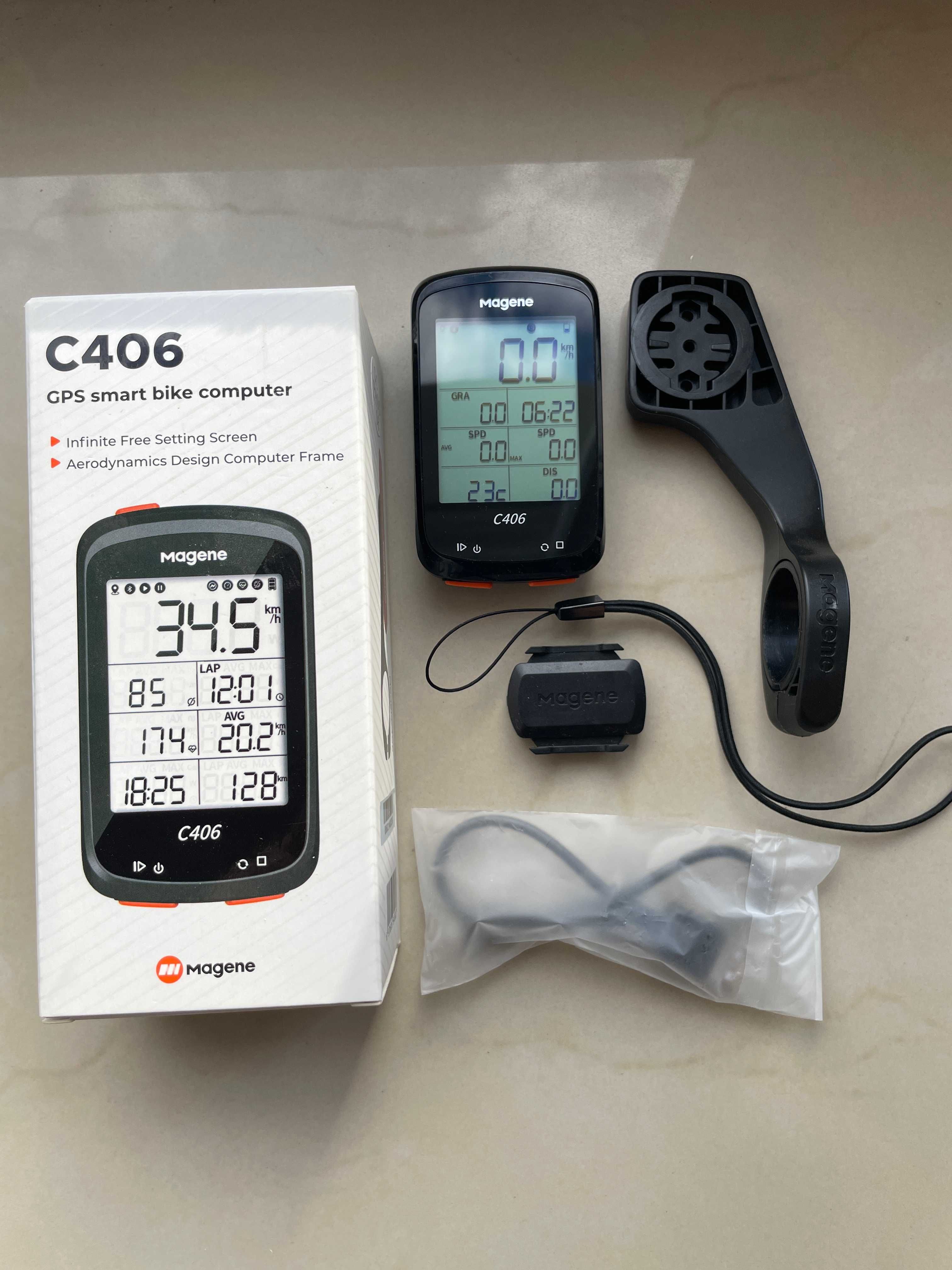 Komputer rowerowy Magene C406 + czujnik + uchwyt
