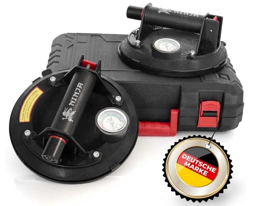 Zestaw 2 przyssawek z manometrem, średnica 20cm, udźwig do 300kg NINJA