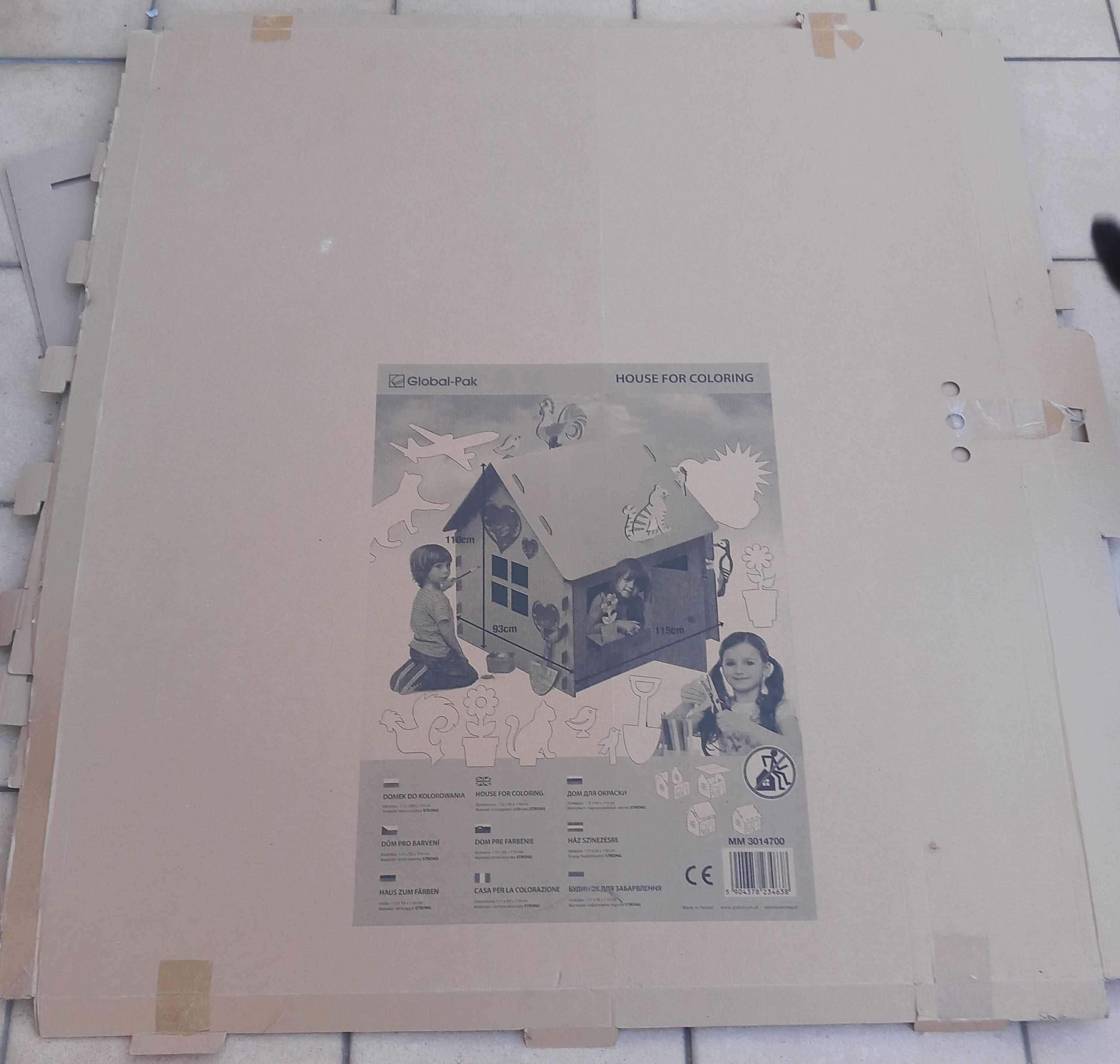 Domek z tektury do po malowania 115 cm x 93 cm x 110 cm