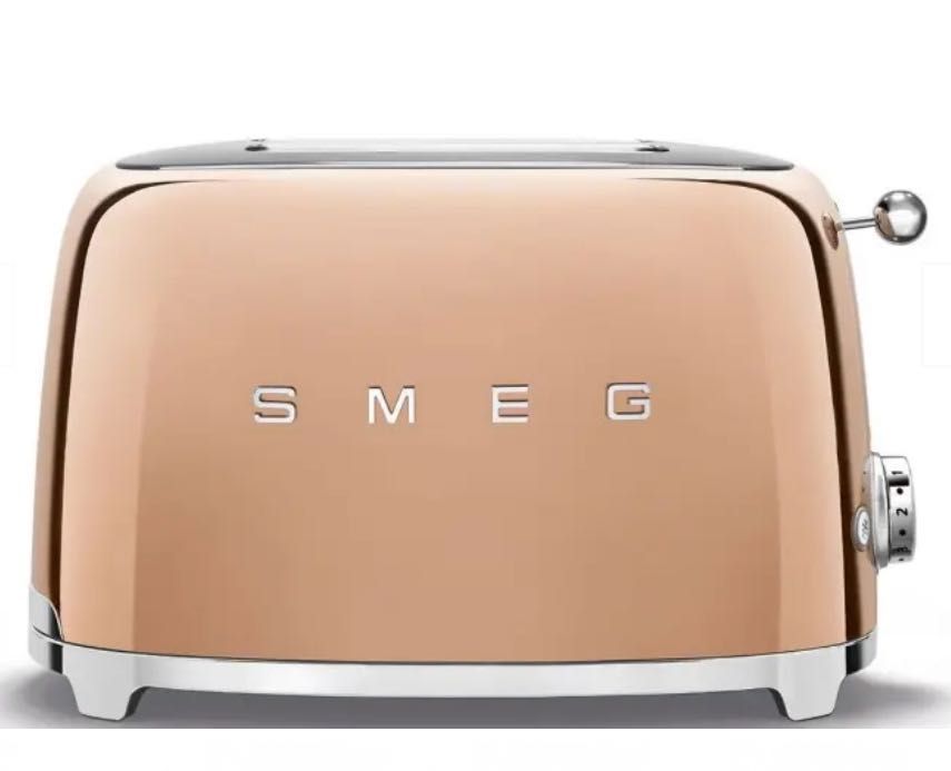 Nowy retro toster na 2 kromki SMEG model TSF01RGEU różowo złoty