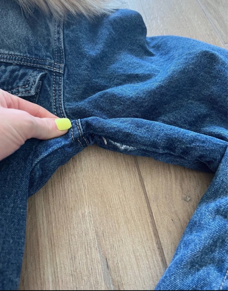 Ocieplana kurtka dżinsowa damska rozmiar S/M - jeans
