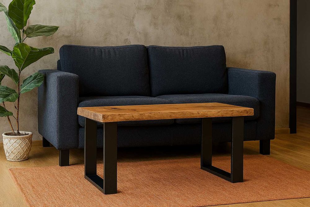 Stolik Kawowy Dębowy LOFT, Ława 100% Lite Drewno DĄB.