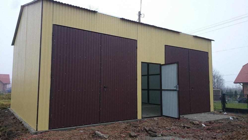 Garaż Blaszany+Zadaszenie Boczne|Magazyn|Konstrukcja Stalowa– ROMSTAL*