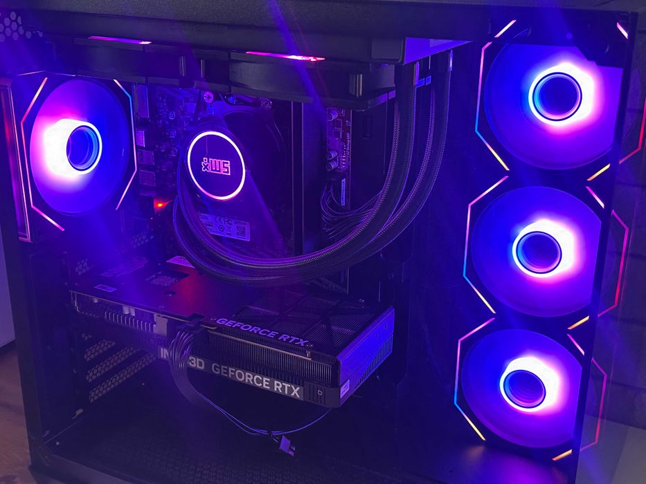 Nowy Komputer Gamingowy RTX 5060 Ryzen 5 FV23% 16gb RAM Akwarium Aio