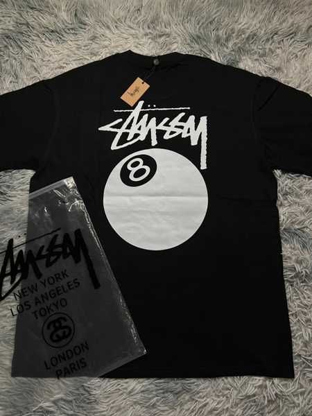 Koszulka Stussy z nadrukiem w kolorze czarnym, rozmiar 8 piłek L