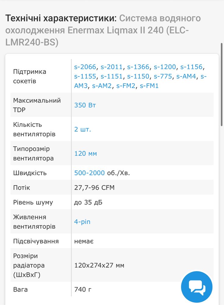 Система водяного охолодження Enermax Liqmax II 240