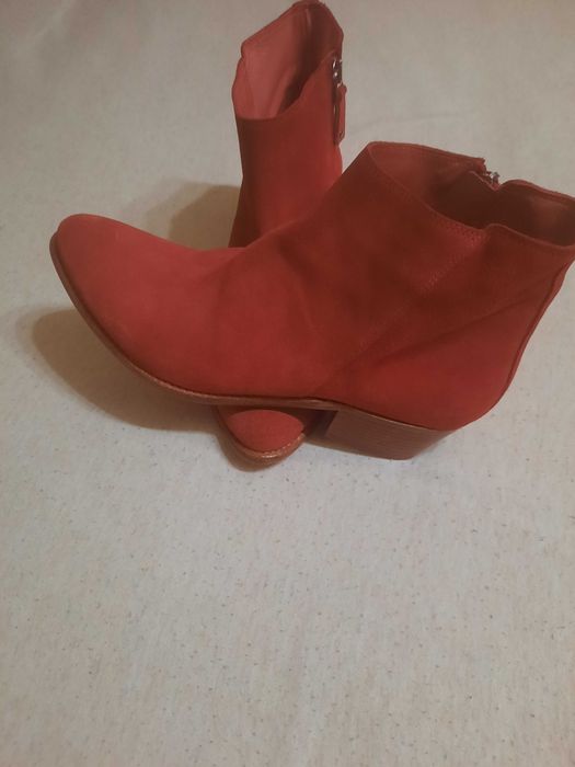 Botki skórzane zamszowe