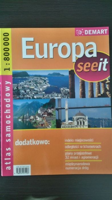 NOWY Atlas samochodowy Europa seeit 1:800 000 demart