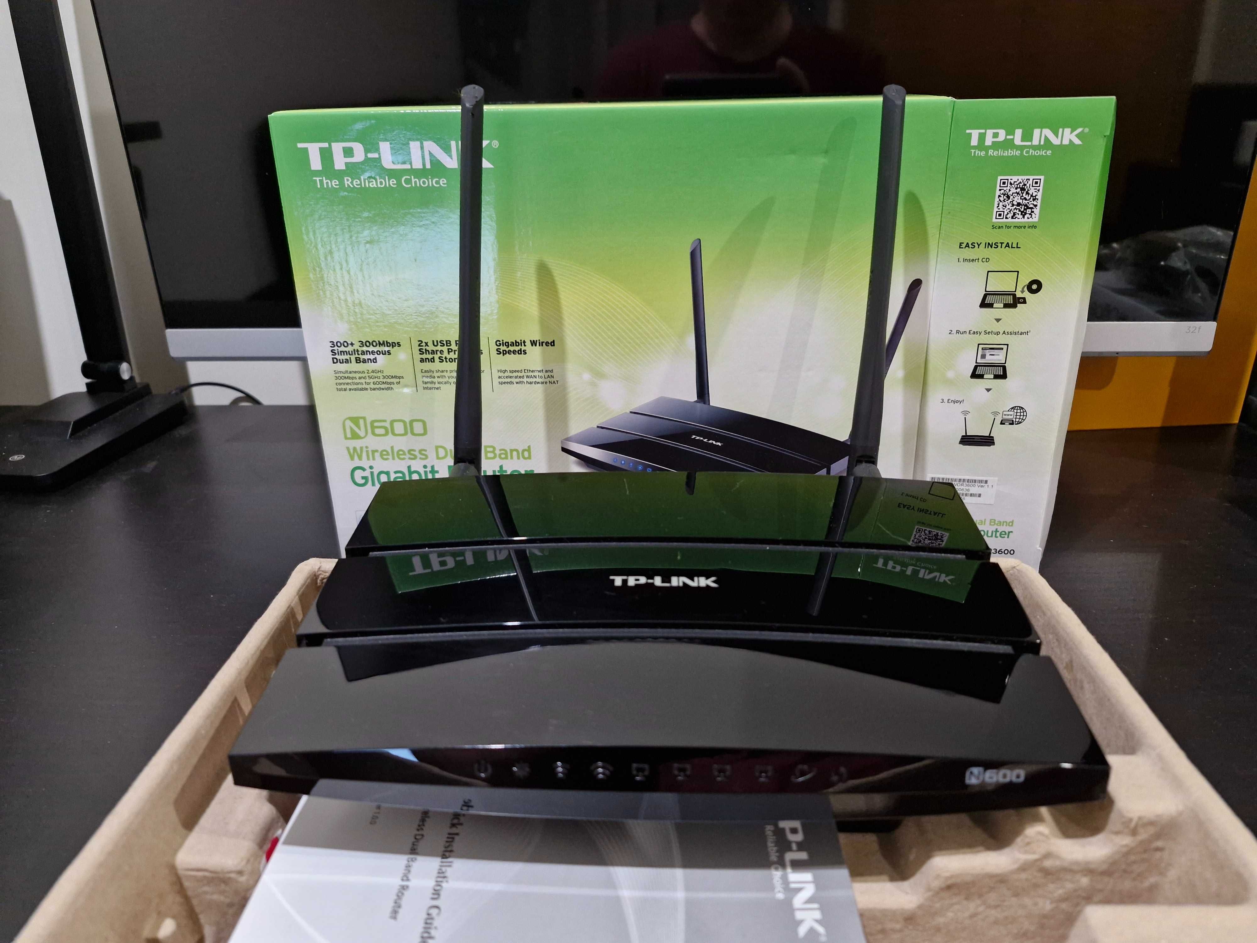Router Wi-fi TP-Link N600 Dual Band Gigabit TL-WDR3600 - como novo