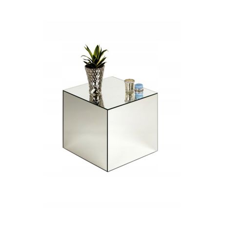 Szklany stolik Cubus w stylu Glamour, lustrzany