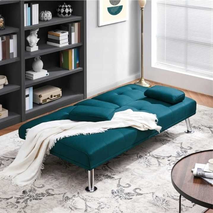 Kanapa sofa Yaheetech 613684 rozkładana z uchwytem na kubek 94x81,5x75