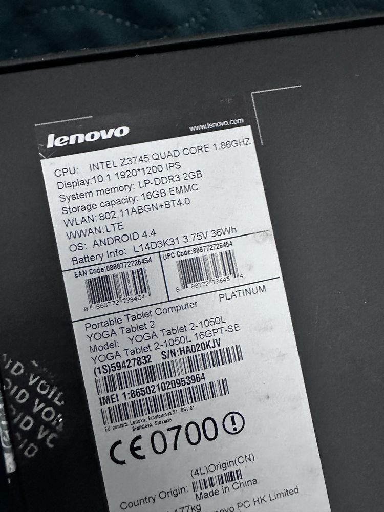 Tablet Lenovo Yoga 2 2/16GB Lte