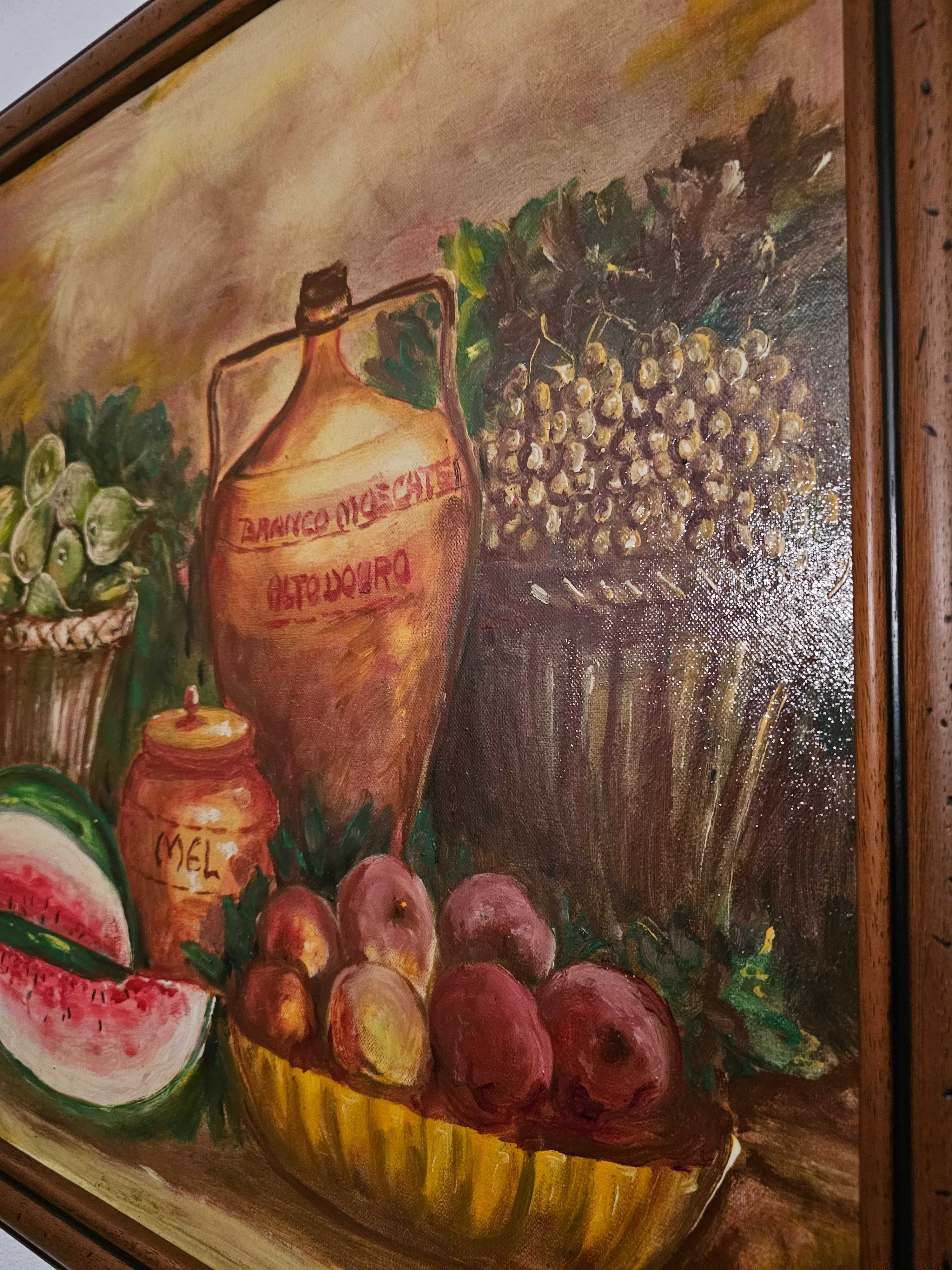 Quadro Vintage Frutas e Flores - Assinado S. Guerra