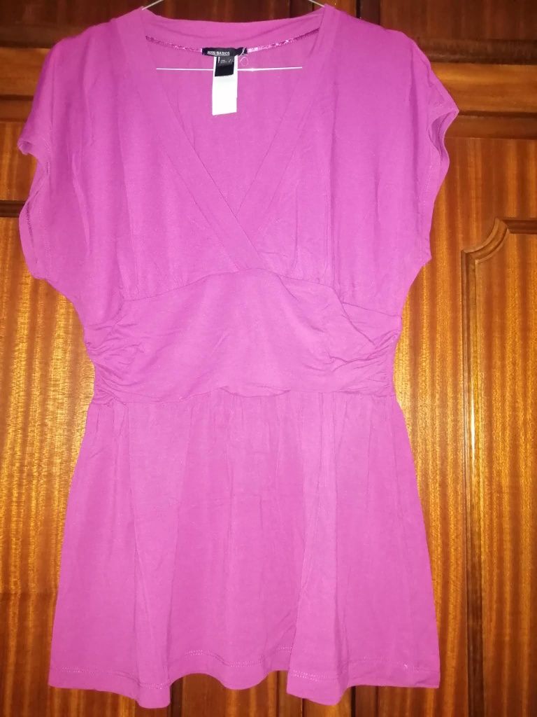 Blusa cor fucsia da Mango