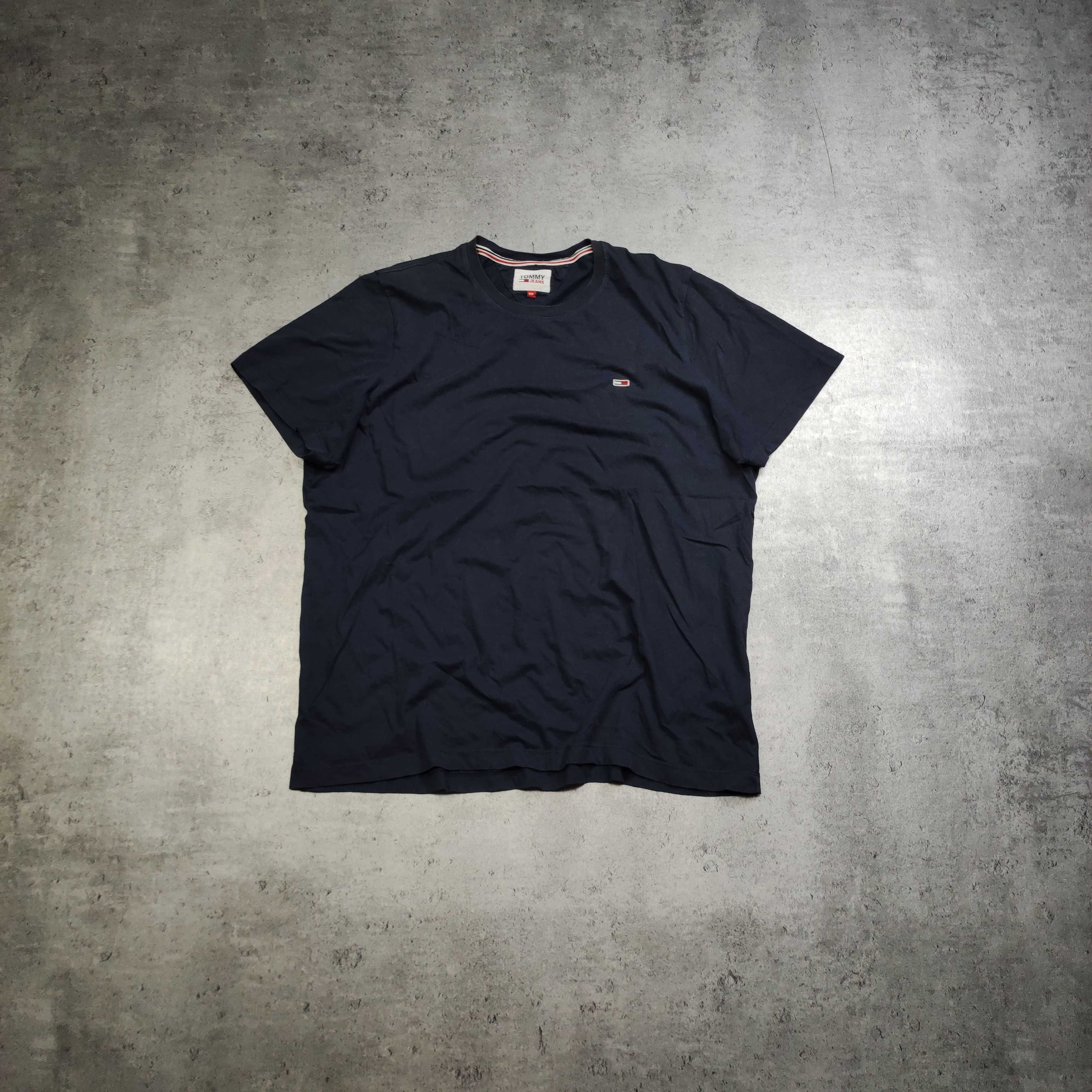 MĘSKA Koszulka Bawełna Casual Basic Granatowa Tommy Hilfiger Jeans