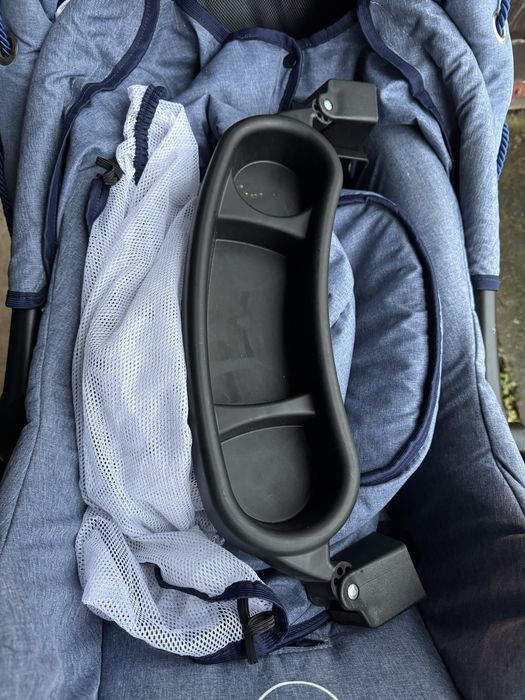 Wózek 3w1 niebieski BabyMerc