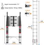 Escada telescópica 5,5 metros aço inoxidável - NOVO - ENVIO GRÁTIS