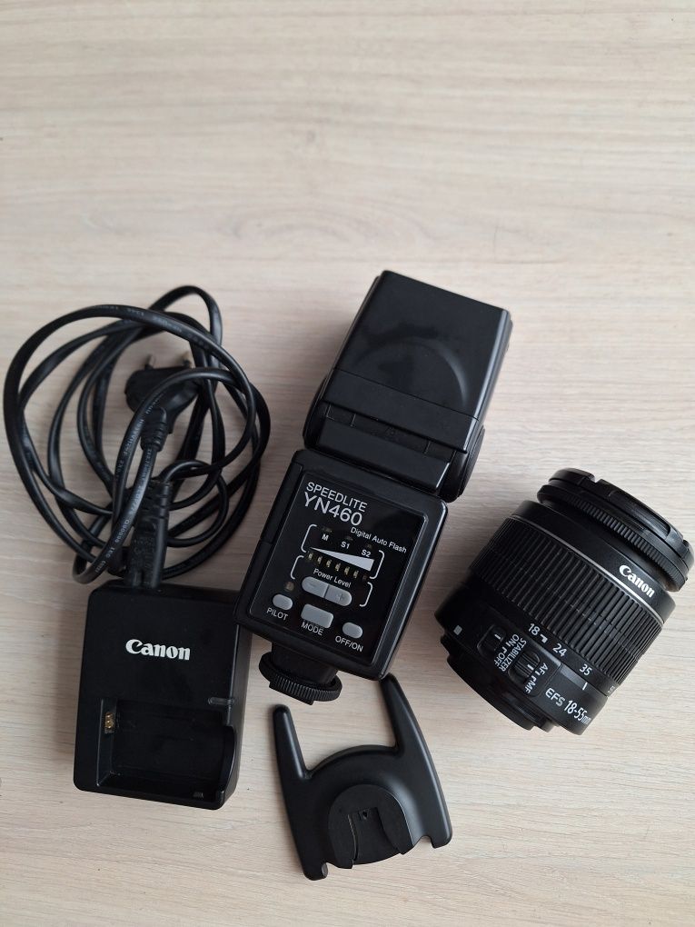 Об'єктив Canon + Спалах YN460