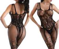 Strój sexi erotyczny bodystocking. Strój kabaretki pończochy babydoll.