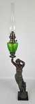 Piękna figuralna lampa naftowa SECESJA XIX w Antyk